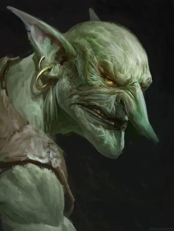 Ilustrasi seni fantasi goblin