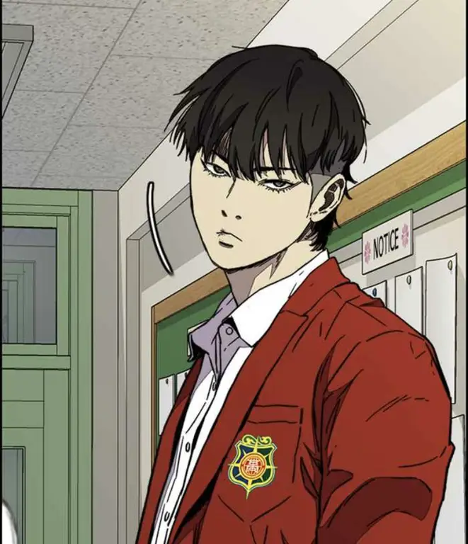 Gambar ilustrasi seni dari manhwa Windbreaker