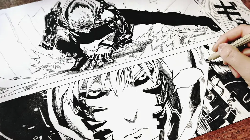 Gambar ilustrasi seni One Punch Man