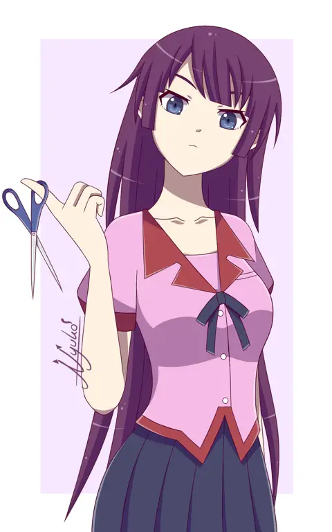 Gambar Senjougahara Hitagi dari Nisemonogatari