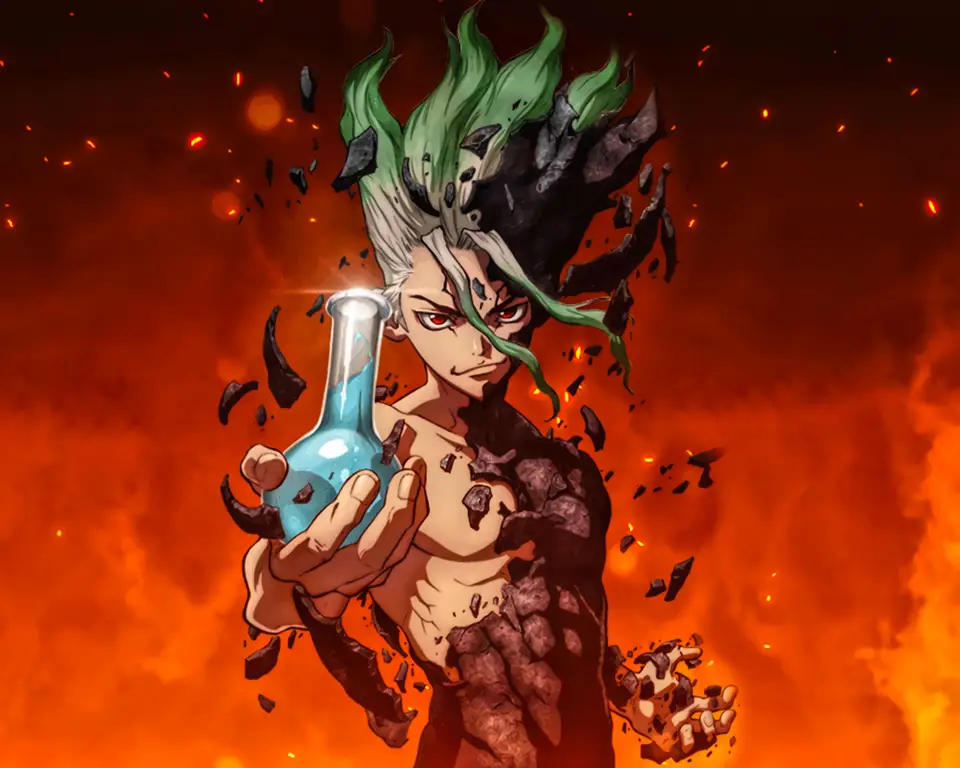 Senku Ishigami dalam Dr. Stone Season 2 Episode 1