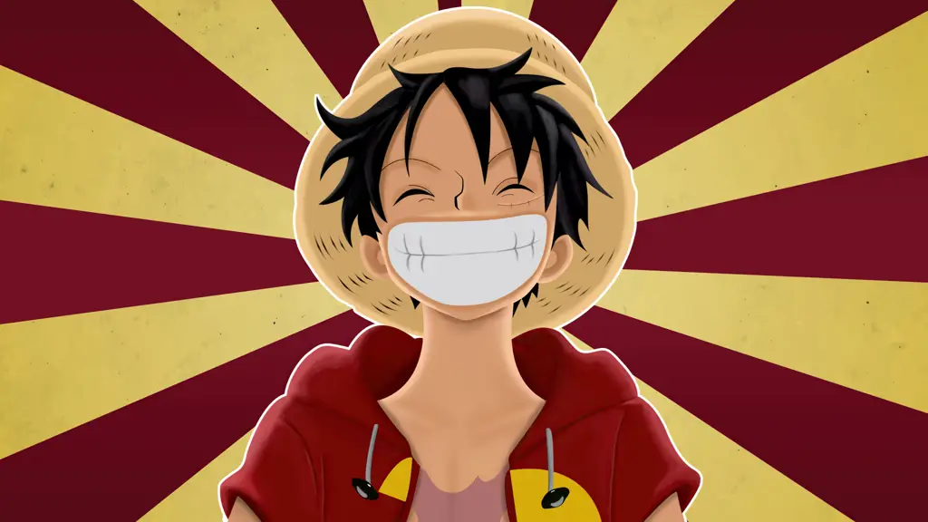 Luffy tersenyum ceria