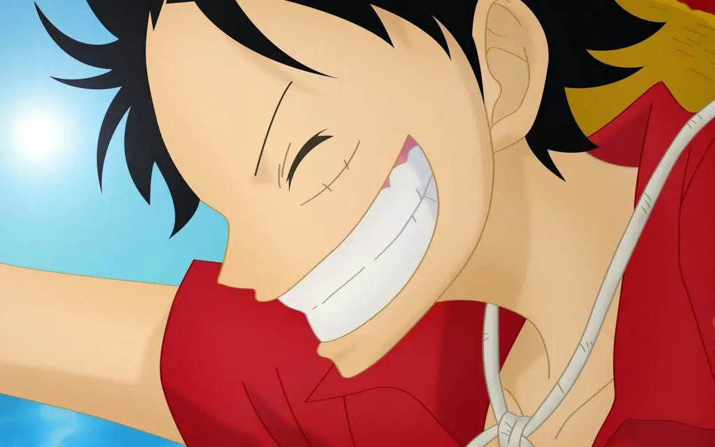 Gambar Luffy tersenyum lebar