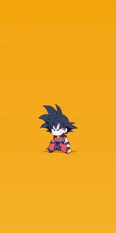 Gambar Goku kecil tersenyum bahagia