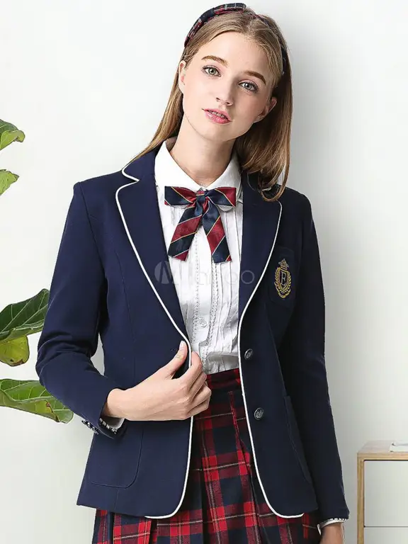 Gambar seragam sekolah anime bergaya blazer