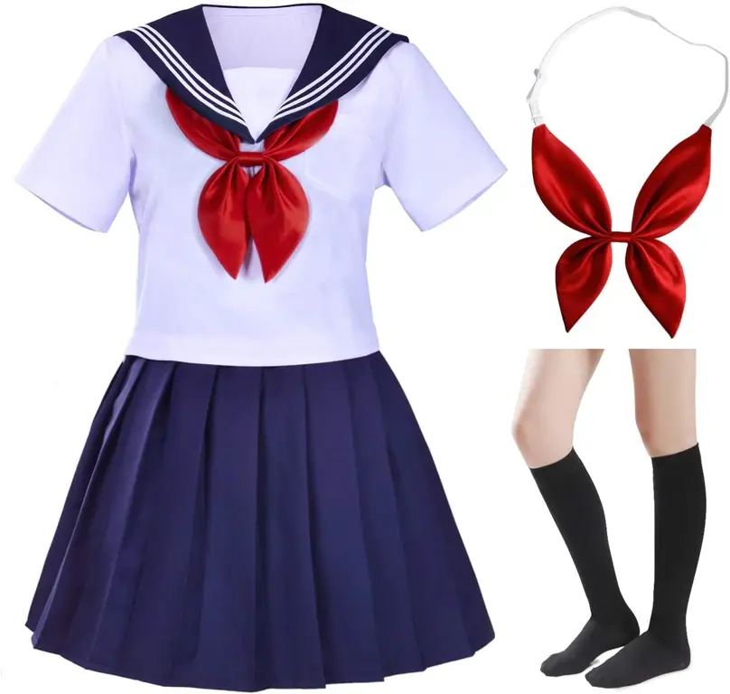 Ilustrasi seragam sailor anime school girl