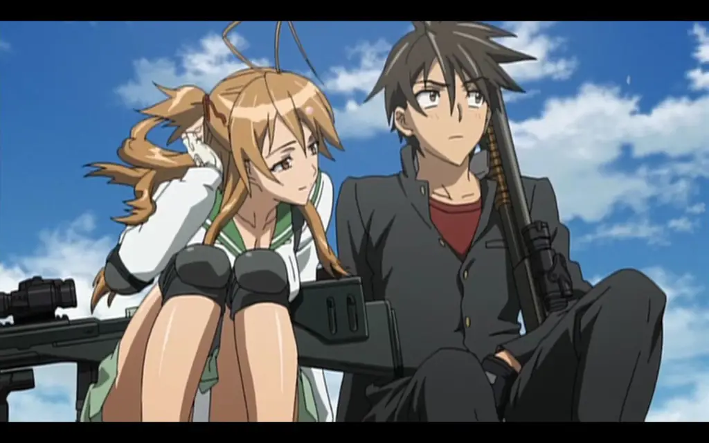 Adegan serangan zombie di anime Highschool of the Dead