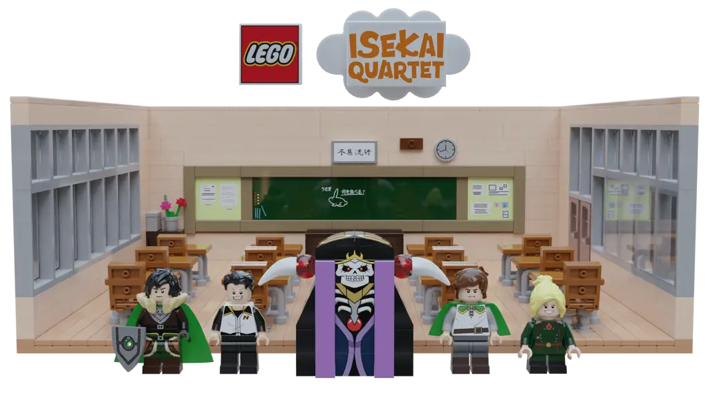 Gambar setting sekolah dalam Isekai Quartet