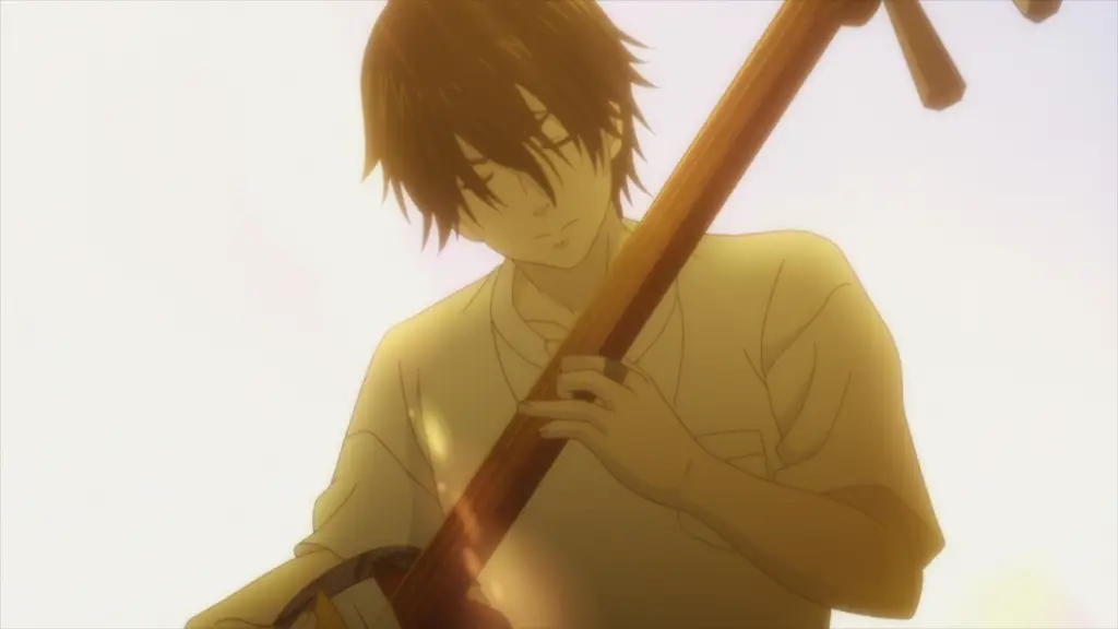 Gambar shamisen yang digunakan dalam anime Mashiro no Oto