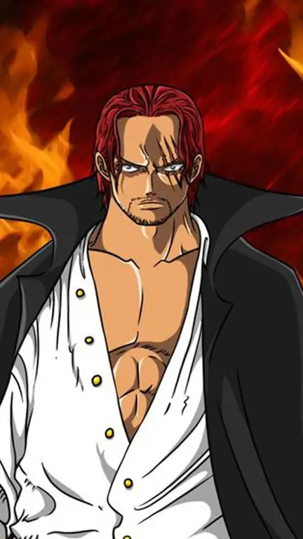 Gambar Shanks si Rambut Merah dalam One Piece Red