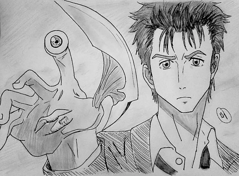 Shinichi dan Migi dari anime Parasyte