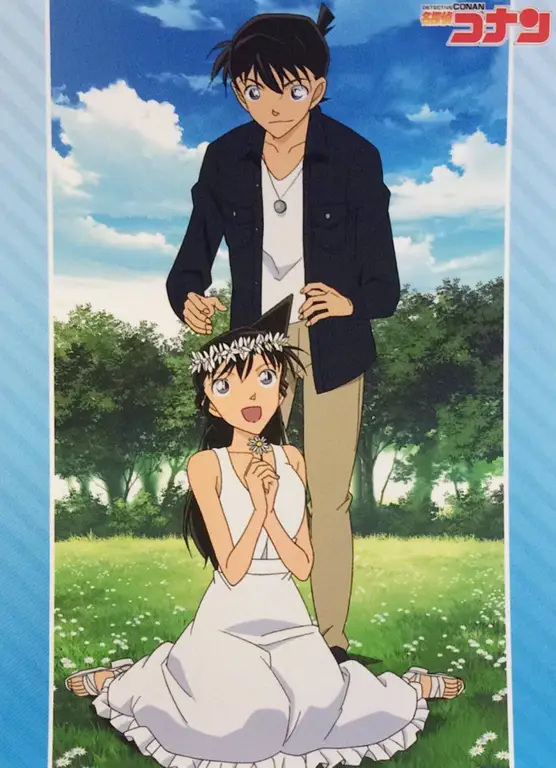 Shinichi Kudo dan Ran Mouri dalam ilustrasi