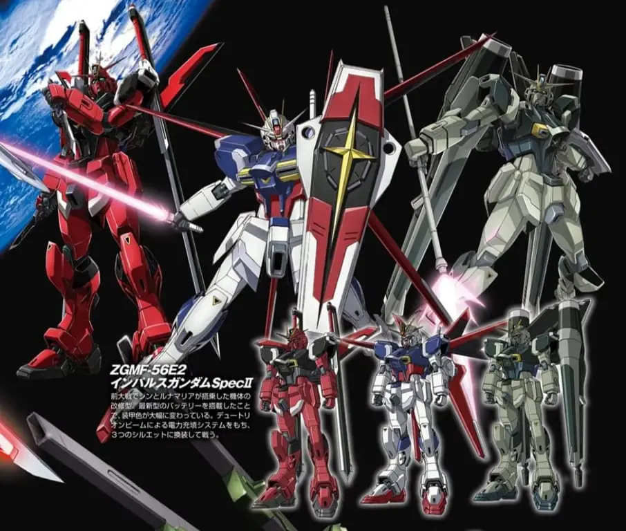 Shinn Asuka sedang mengendalikan Sword Impulse Gundam