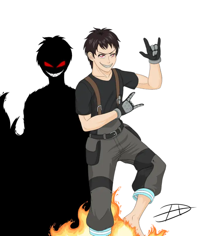 Gambar Shinra Kusakabe dari anime Fire Force