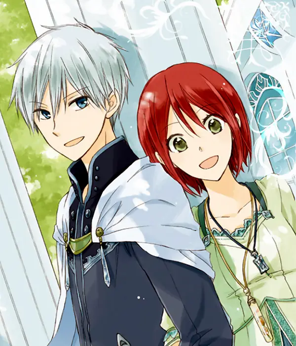 Gambar Shirayuki dan Zen dari anime Akagami no Shirayukihime