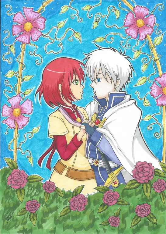 Shirayuki dan Zen, pangeran dan putri dalam anime Akagami no Shirayukihime