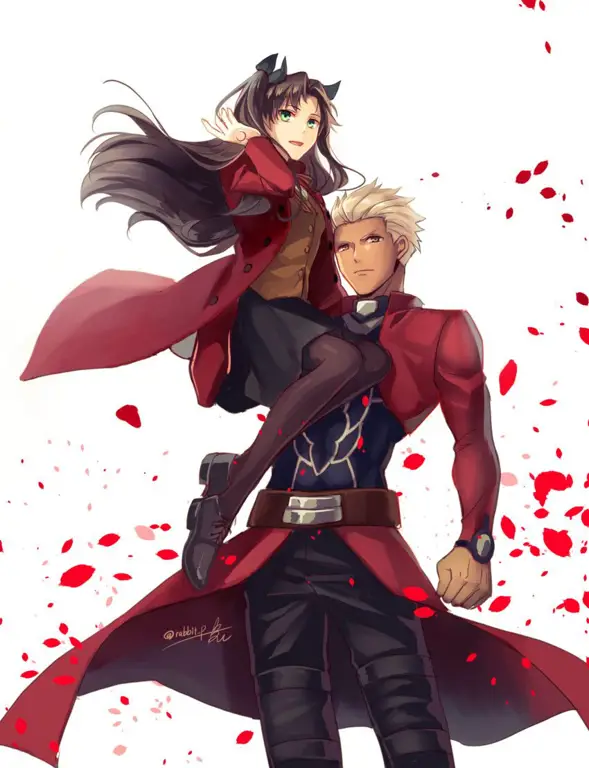 Gambar Shirou Emiya dan Rin Tohsaka dari Fate Stay Night