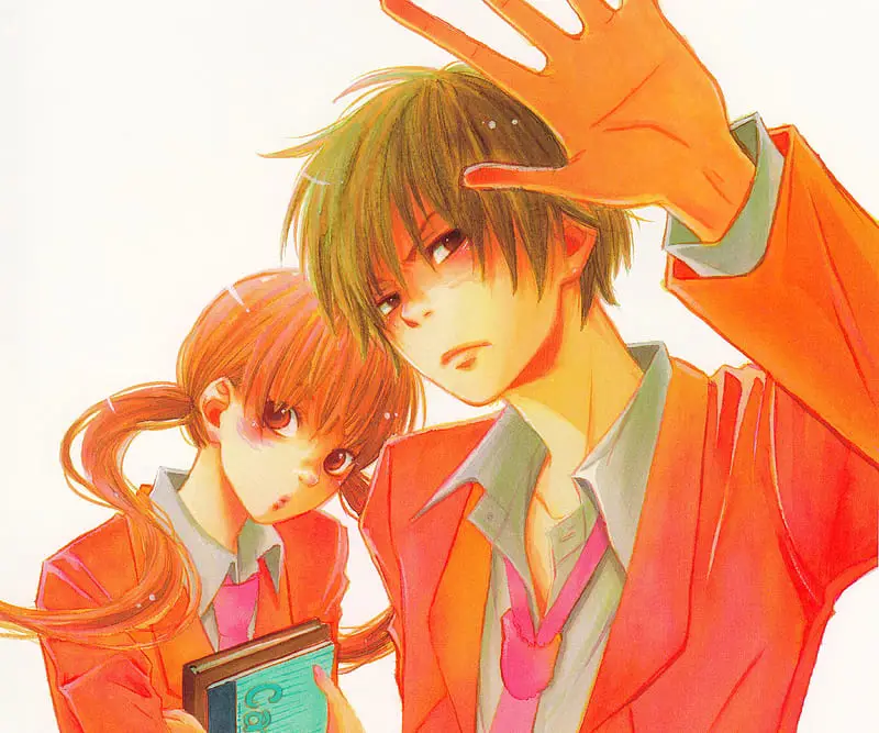 Gambar Shizuku dan Haru dari manga Tonari no Kaibutsu-kun