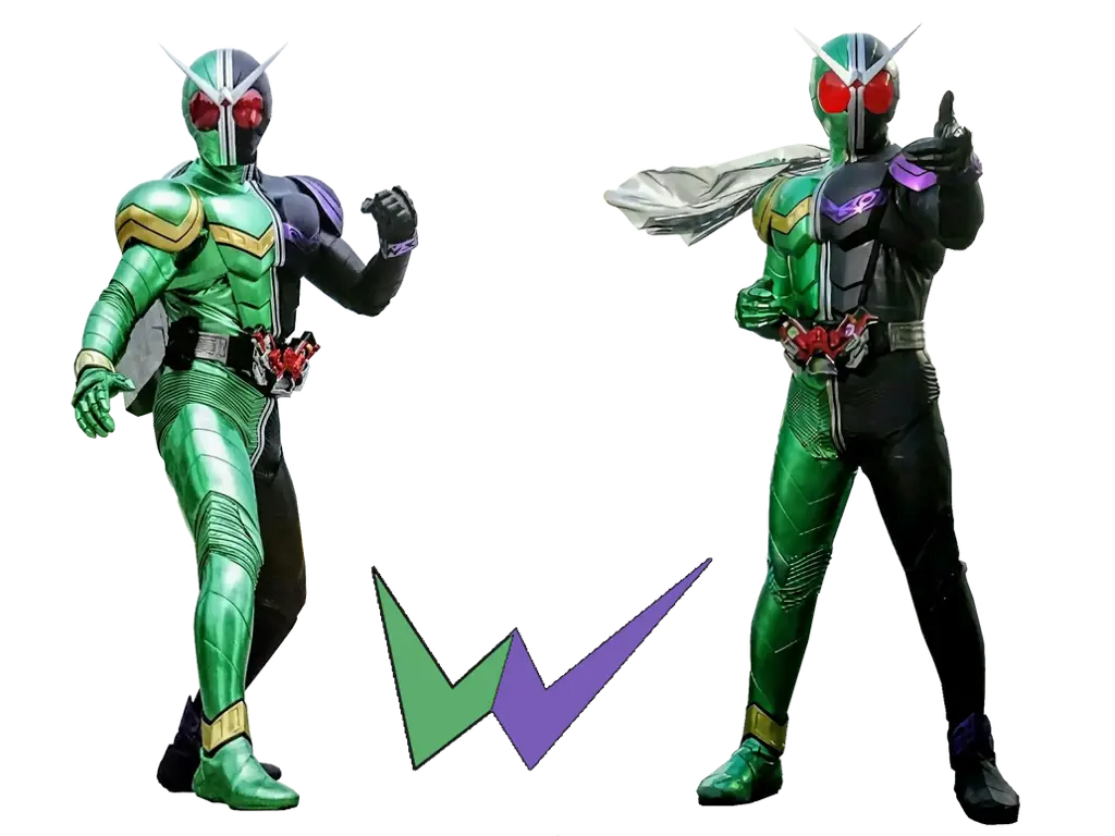 Gambar para karakter utama Kamen Rider W