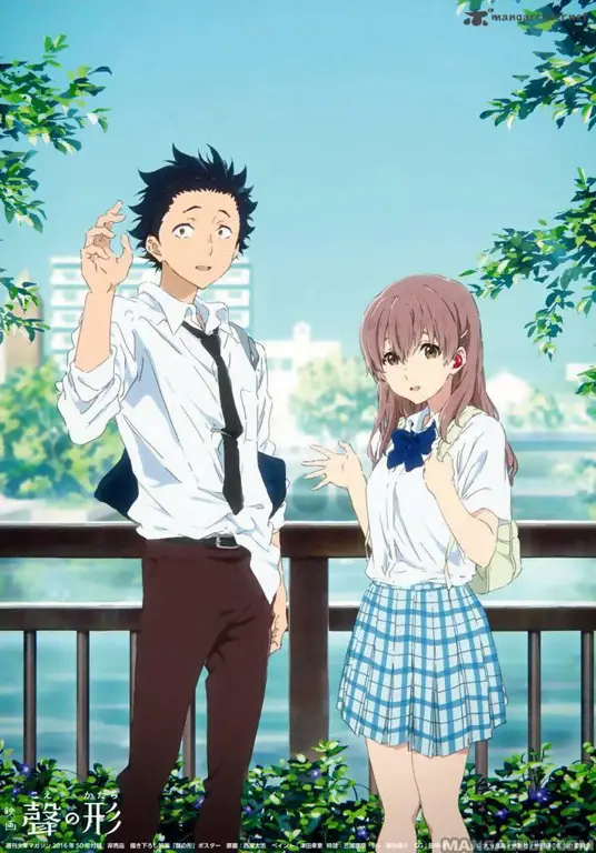 Shoya dan Shoko dalam film A Silent Voice Gambar Shoya Ishida dan Shoko Nishimiya