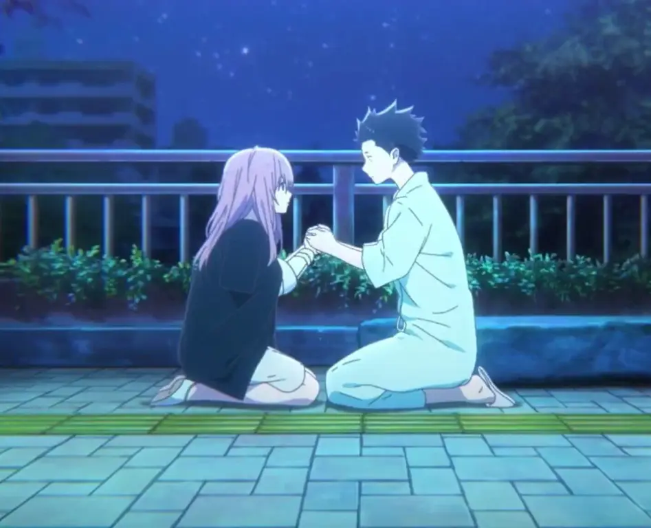 Gambar Shoya Ishida dan Shoko Nishimiya dari film A Silent Voice