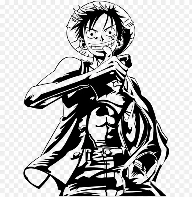 Gambar siluet Luffy dalam bentuk vektor