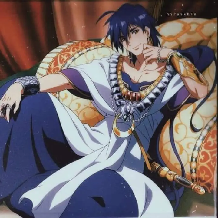 Gambar Sinbad muda dalam anime Magi