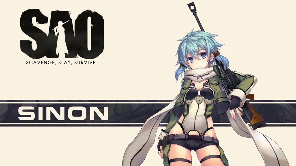 Gambar Sinon, karakter utama di arc Gun Gale Online