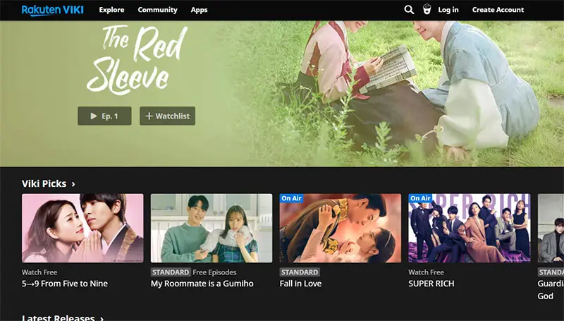 Antarmuka situs web streaming drama Korea resmi