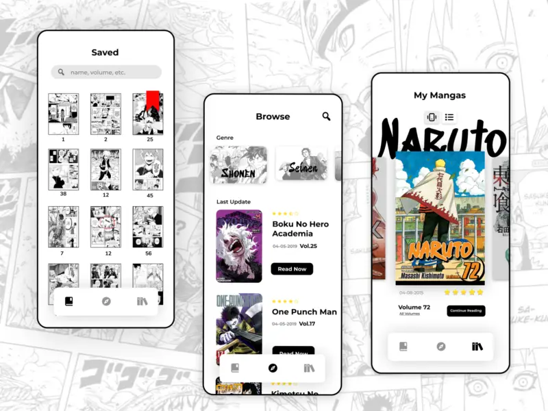 Contoh tampilan situs web manga legal dan terpercaya