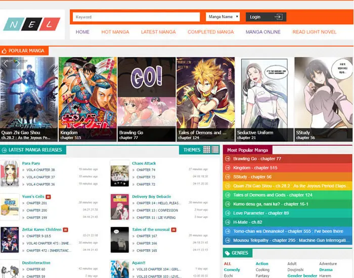 Gambar berbagai situs web manga terbaik