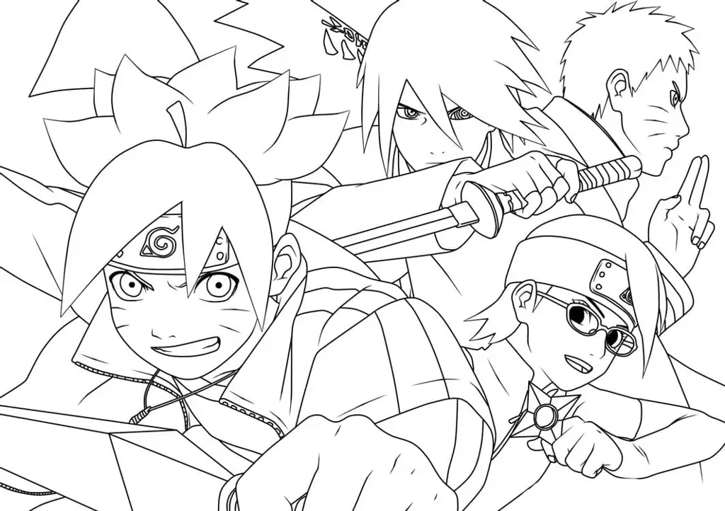 Gambar Boruto yang detail dan rumit