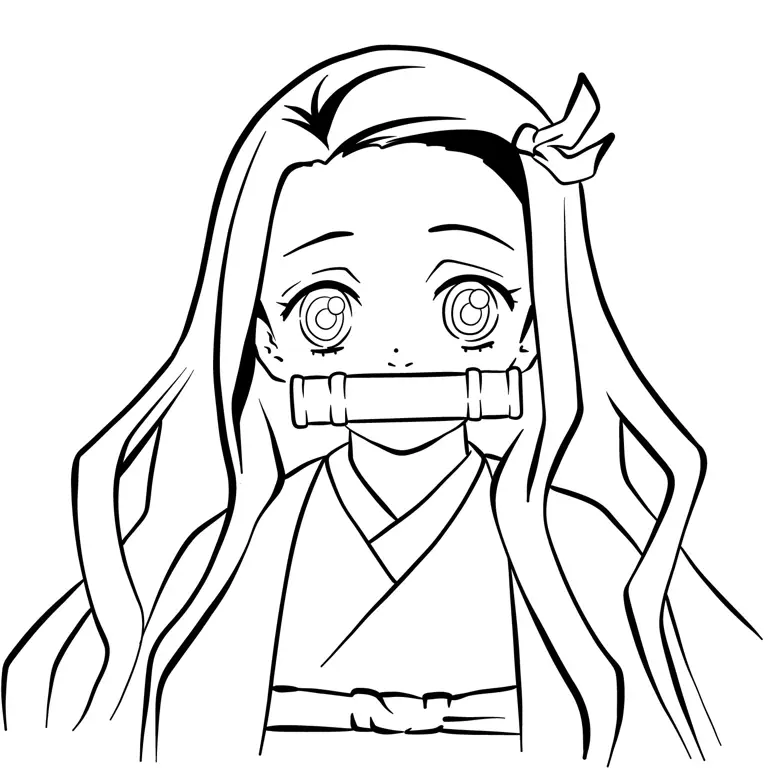 Sketsa Nezuko Kamado yang Sederhana Gambar sketsa Nezuko Kamado yang mudah diikuti