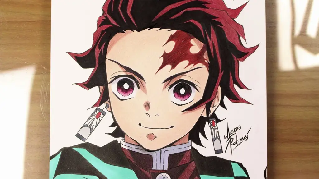 Sketsa Tanjiro Kamado dari Kimetsu no Yaiba