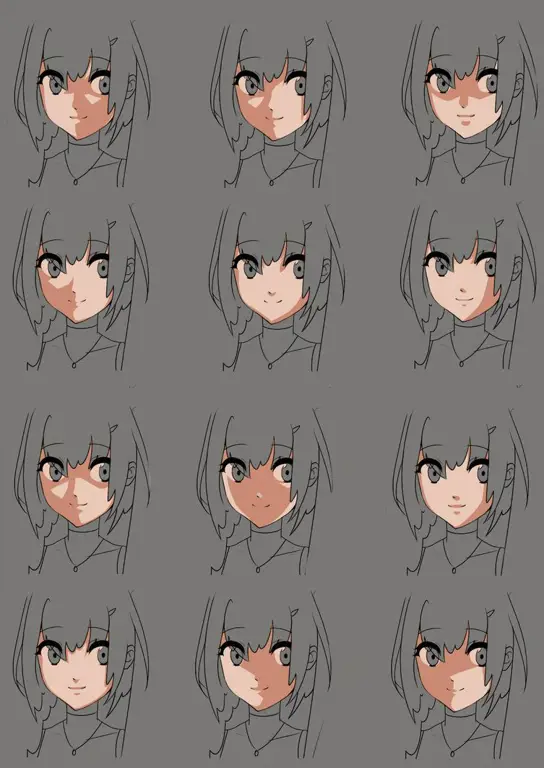 Sketsa Wajah Anime Detail Contoh sketsa wajah anime yang detail