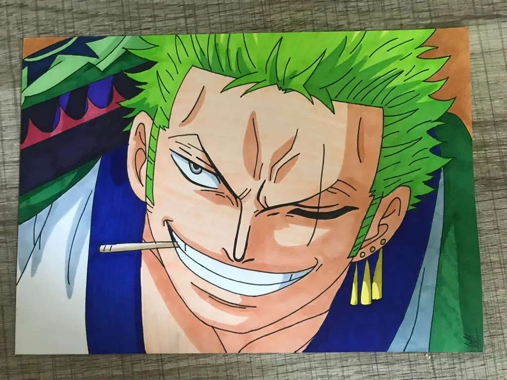 Sketsa Zoro dari One Piece