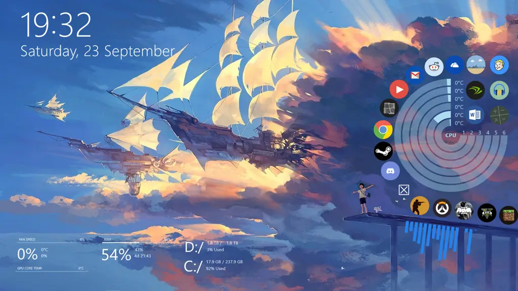 Skin Rainmeter Anime Minimalis