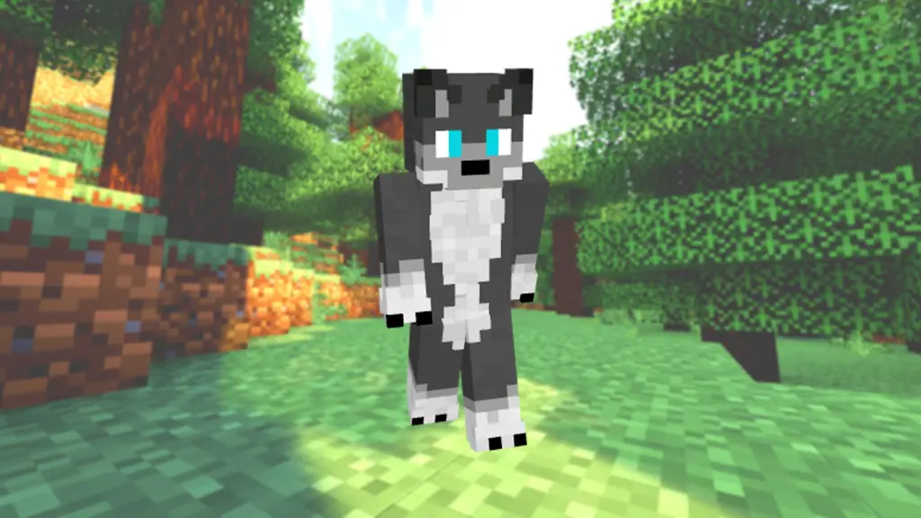 Gambar skin serigala Minecraft