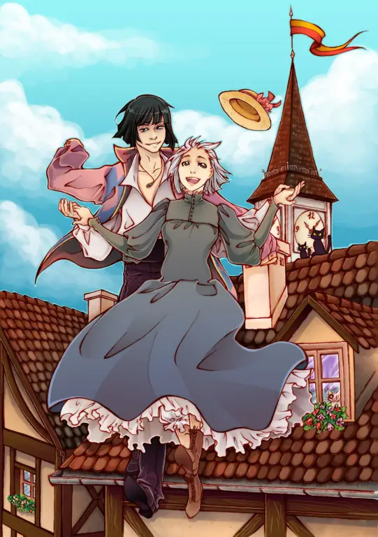 Sophie dan Howl, karakter utama dalam film Howl's Moving Castle