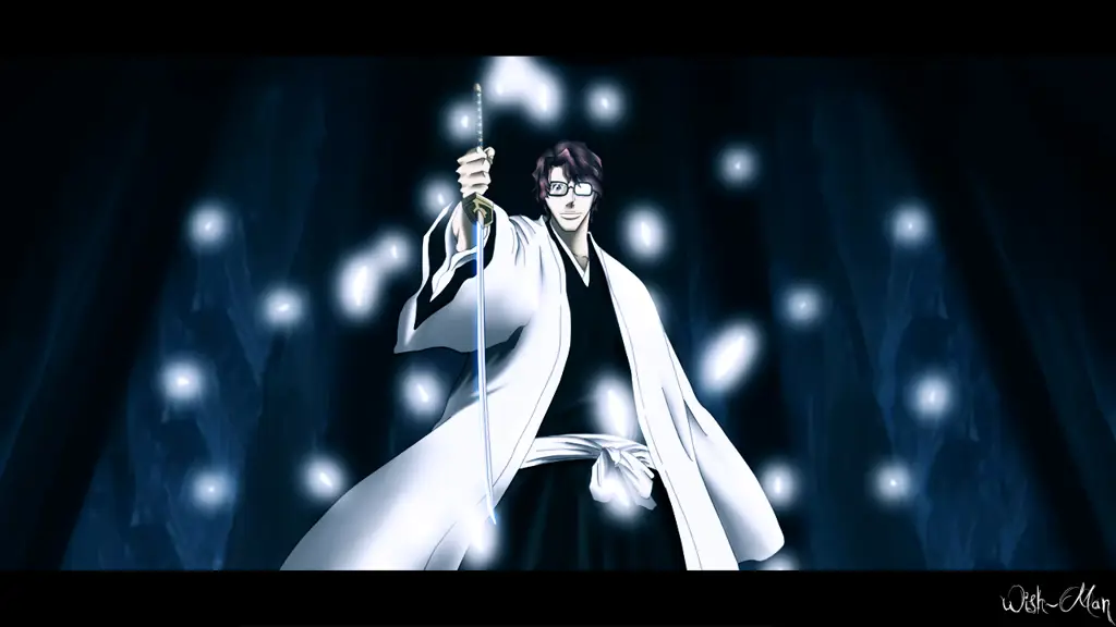 Gambar wallpaper 3D Sosuke Aizen dari Bleach