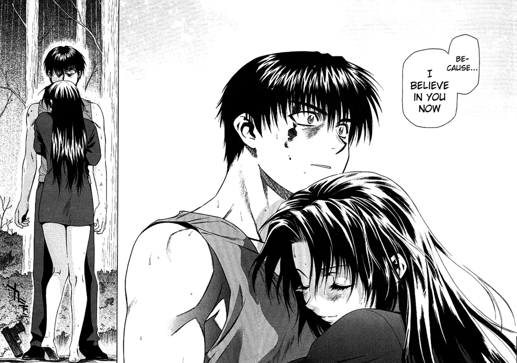 Sousuke Sagara dan Kaname Chidori dalam Full Metal Panic