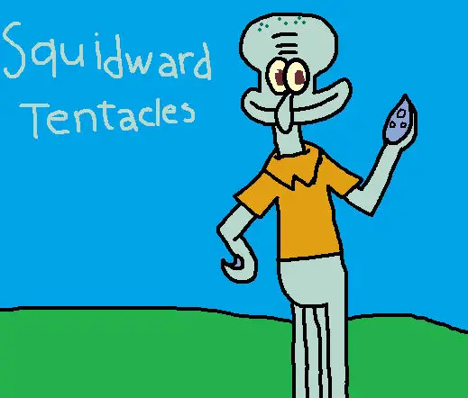 Gambar Squidward dengan gaya anime