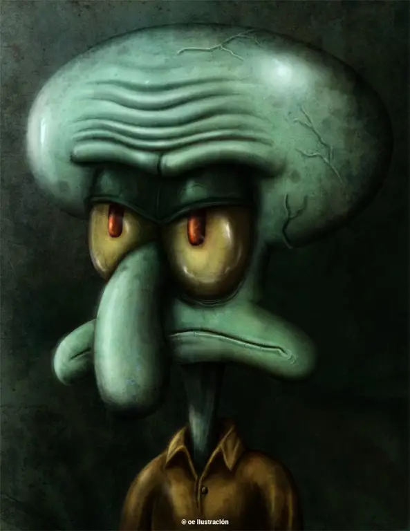 Squidward Tentacles dalam gaya anime