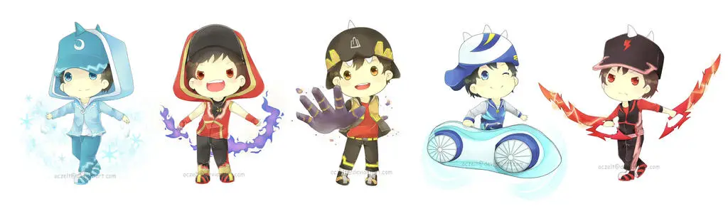 Gambar stiker-stiker chibi Boboiboy yang imut