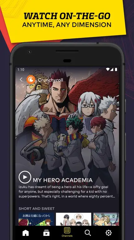 Antarmuka berbagai aplikasi streaming anime