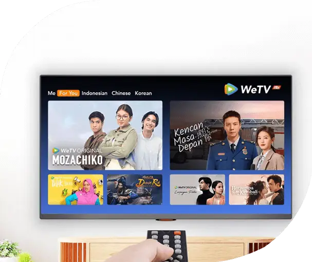 Logo WeTV atau iflix, platform streaming resmi Layangan Putus