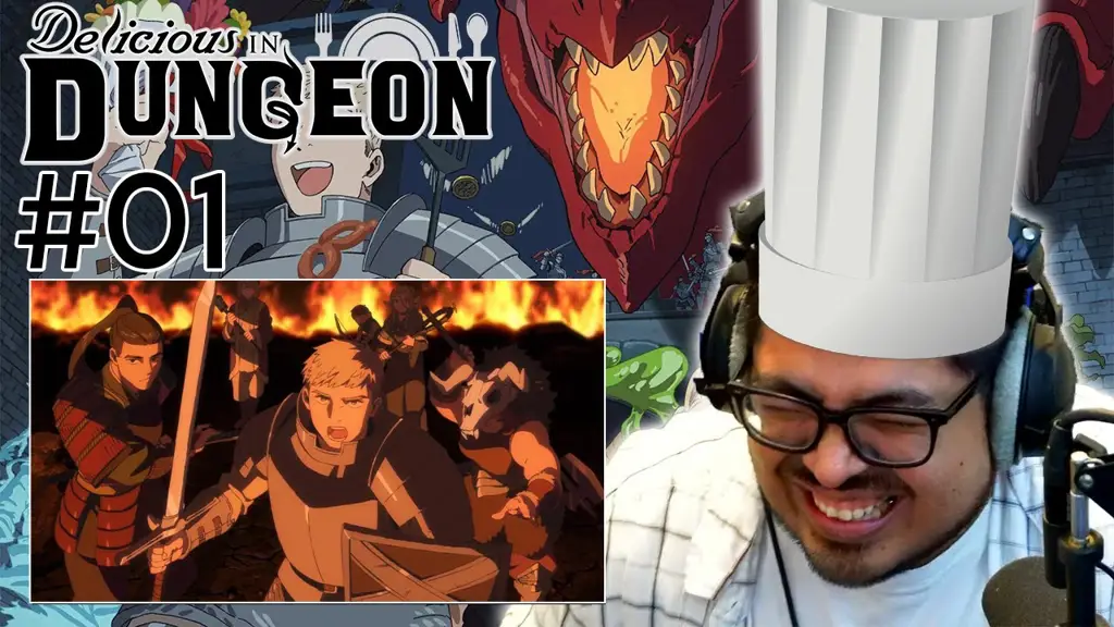 Adegan memasak dalam anime Dungeon Meshi