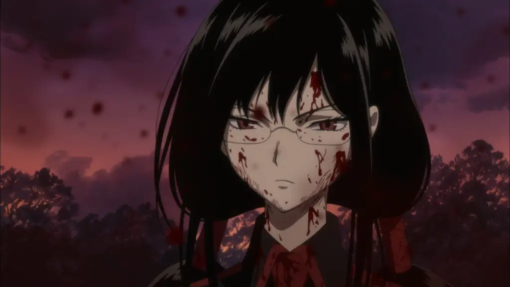 Gambar latar pemandangan desa di anime Blood-C