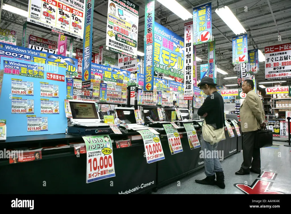 Interior toko elektronik di Jepang