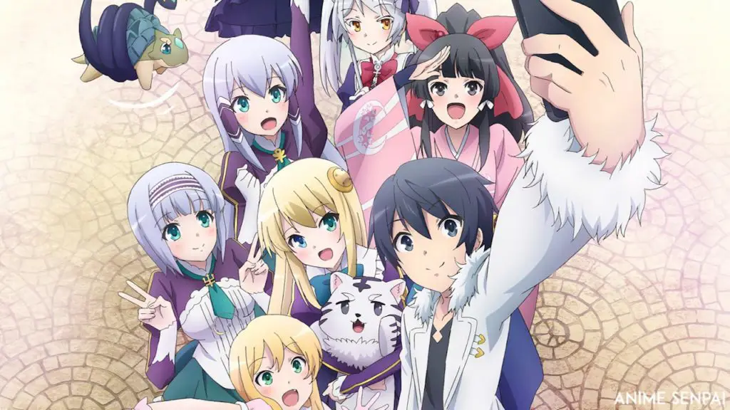 Suasana dunia fantasi dalam Tsuki ga Michibiku Isekai Douchuu Ilustrasi karya seni fantasi Isekai yang menggambarkan dunia magis